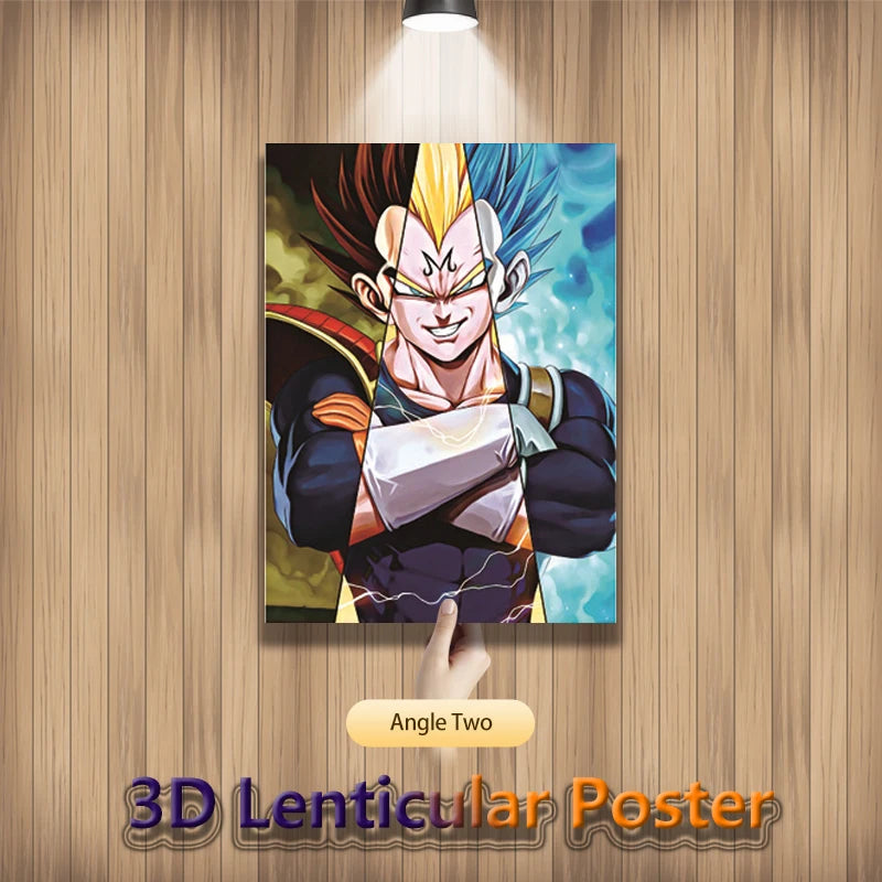 Goku and Vegeta Dragon Ball Lenticular 3D Anime Poster