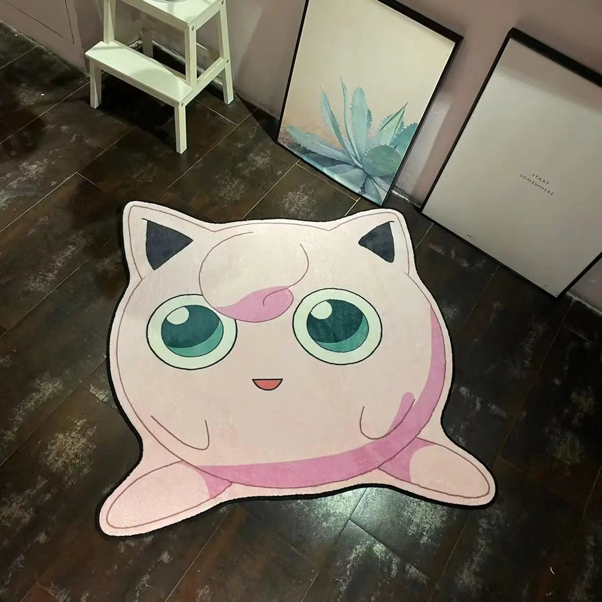 Jigglypuff Pokemon Carpet - Soft and Durable 80x80 cm Rug Featuring Jigglypuff Character, Perfect for Kids' Rooms and Pokemon Fans