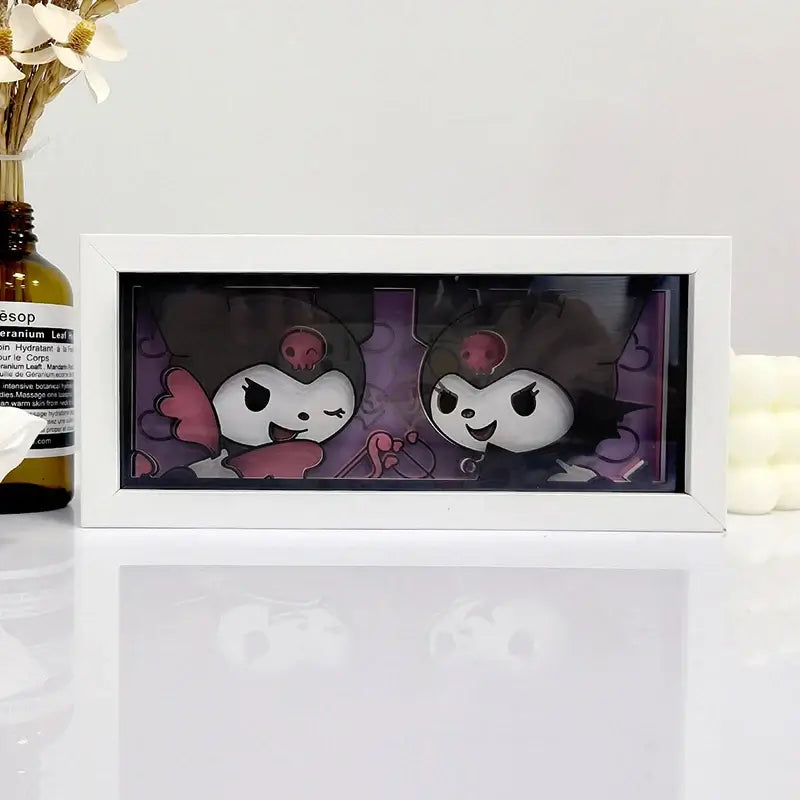 Kuromi Sanrio Anime 3D Shadow Box Lamp Anime store showcasing anime merch and collectibles.