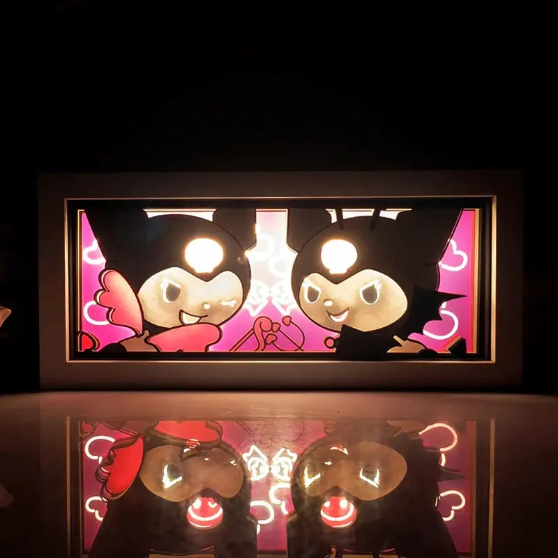 Kuromi Sanrio Anime 3D Shadow Box Lamp Anime store showcasing anime merch and collectibles.