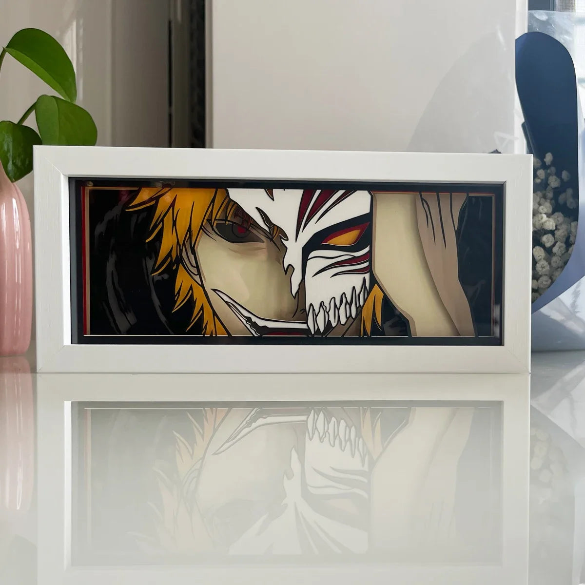 Ichigo Hollow Mask Anime 3D Shadow Box Lamp Anime store showcasing anime merch and collectibles.