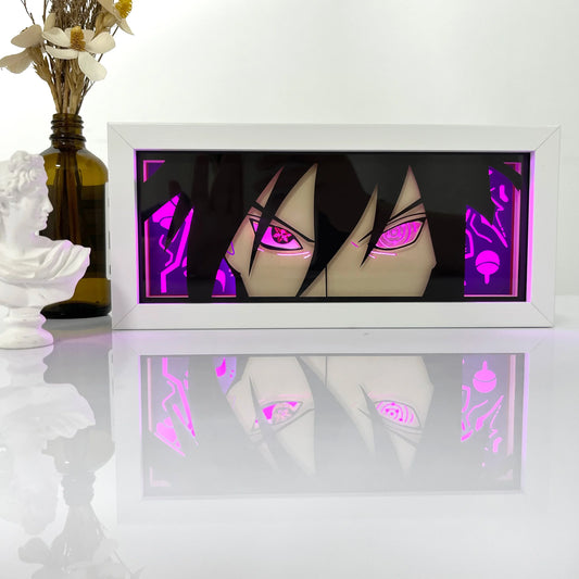 Sasuke Uchiha Anime 3D Shadow Box Lamp Anime store showcasing anime merch and collectibles.