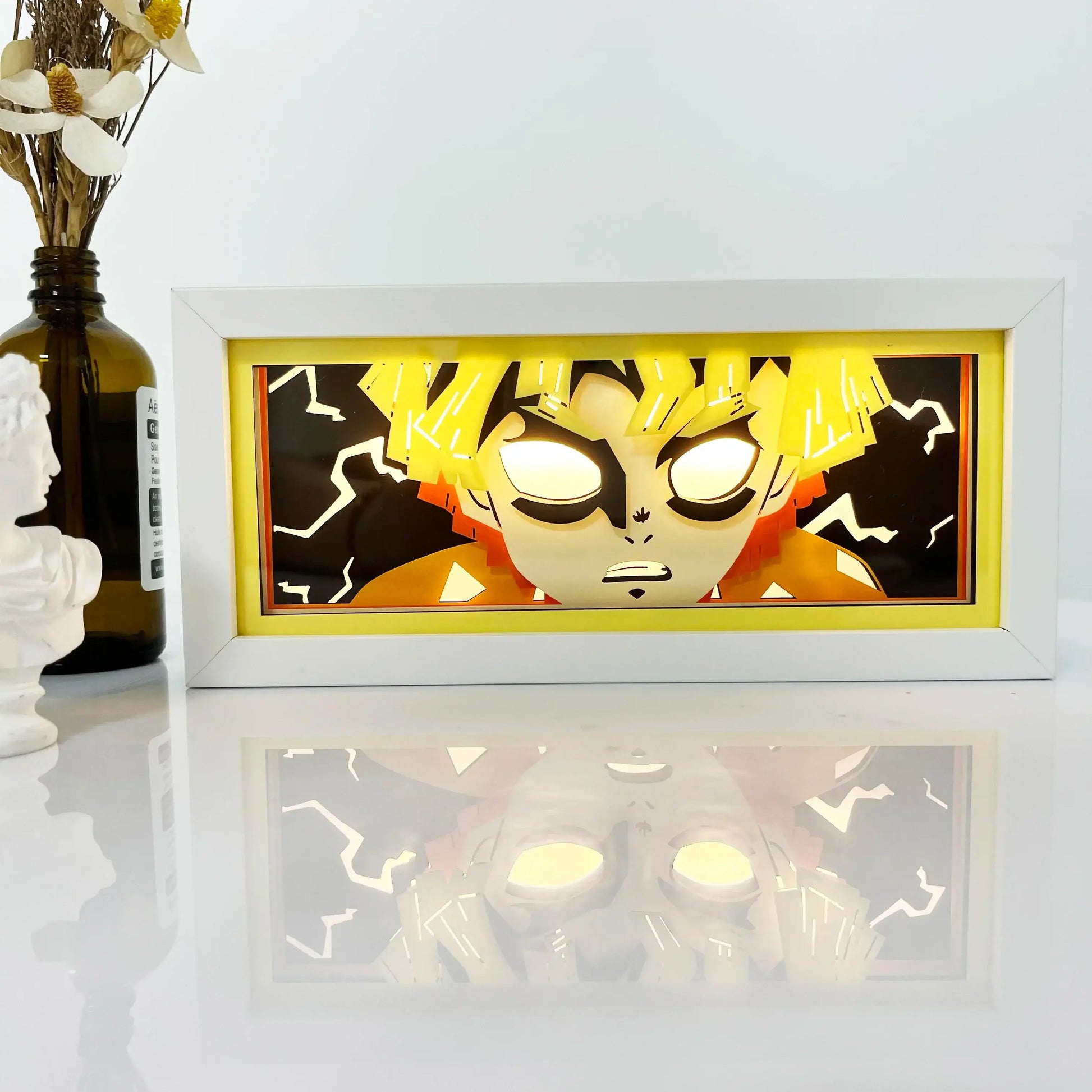 Zenitsu Agatsuma Demon Slayer Anime 3D Shadow Box Lamp Anime store showcasing anime merch and collectibles.