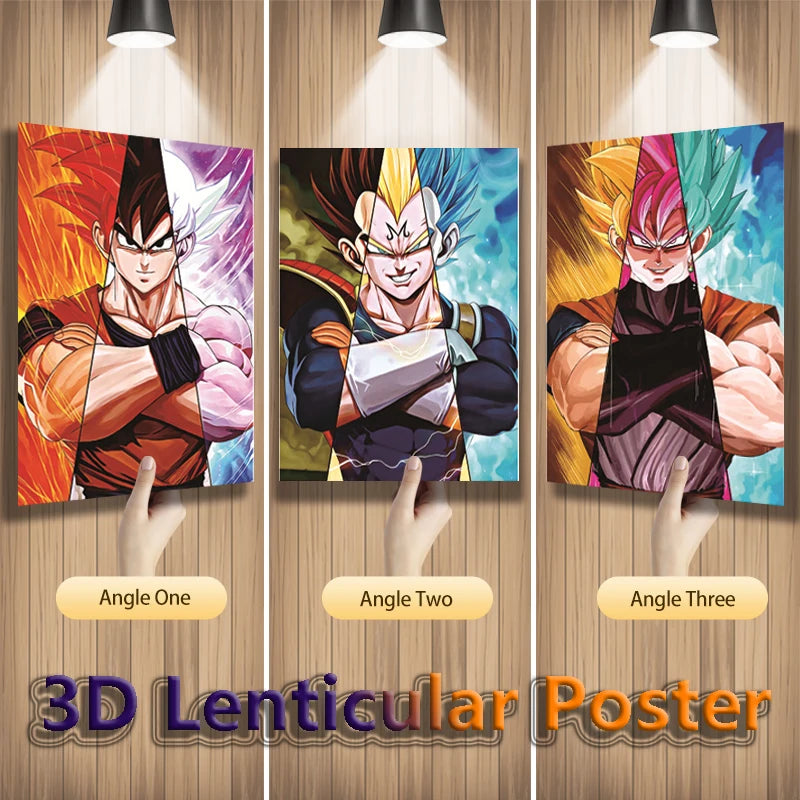 Goku and Vegeta Dragon Ball Lenticular 3D Anime Poster