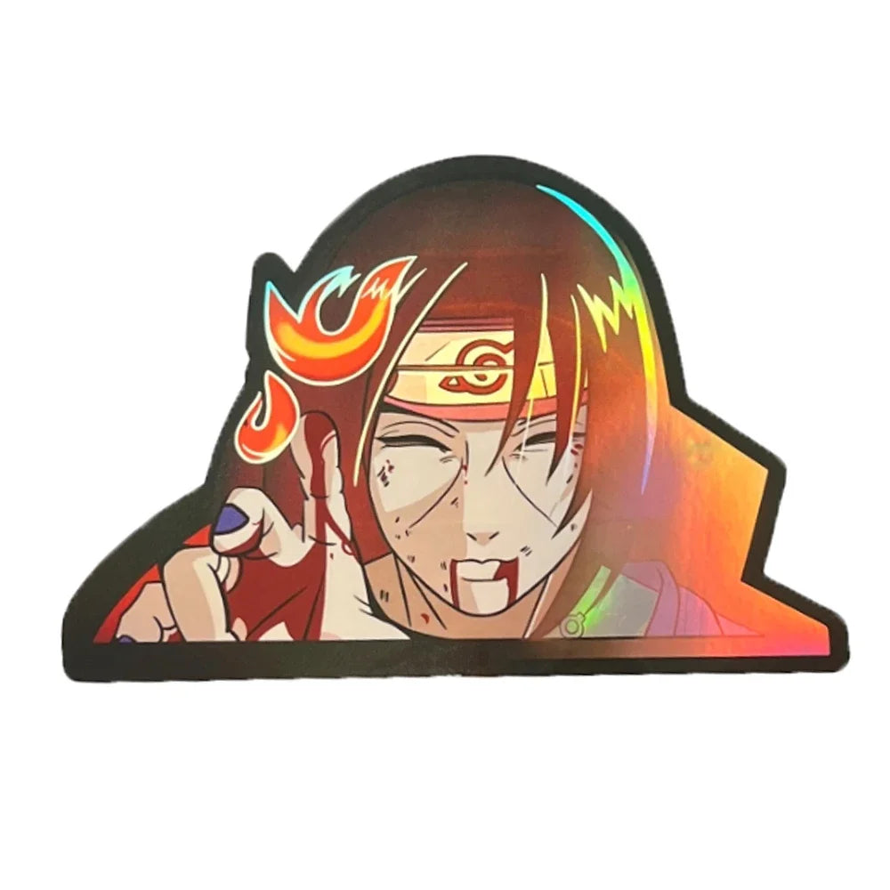 Itachi Touch Holographic Anime Sticker Anime store showcasing anime merch and collectibles.