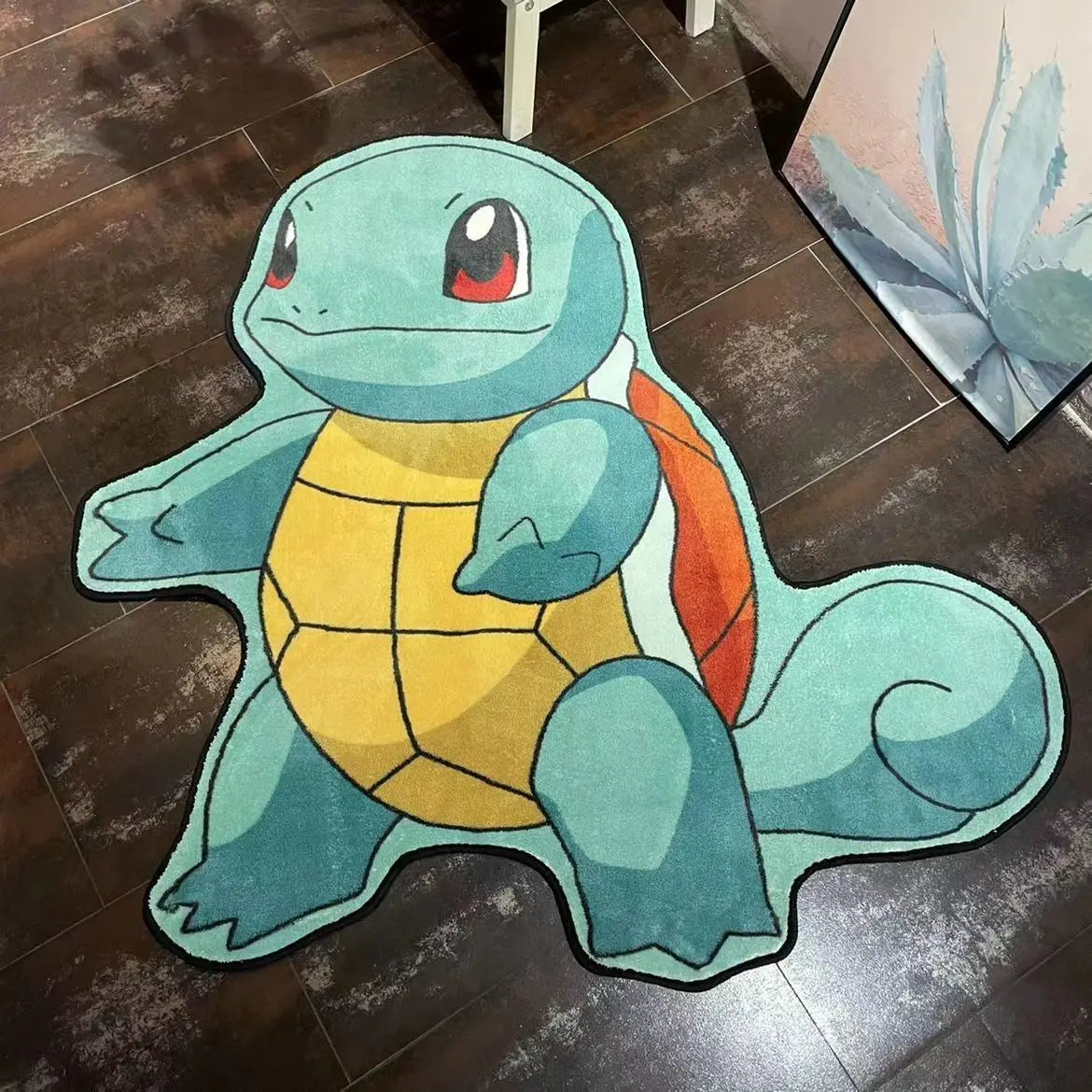 Squirtle Pokemon Carpet - Soft and Durable 80x80 cm Rug Featuring Squirtle Character, Perfect for Kids' Rooms and Pokemon Fans