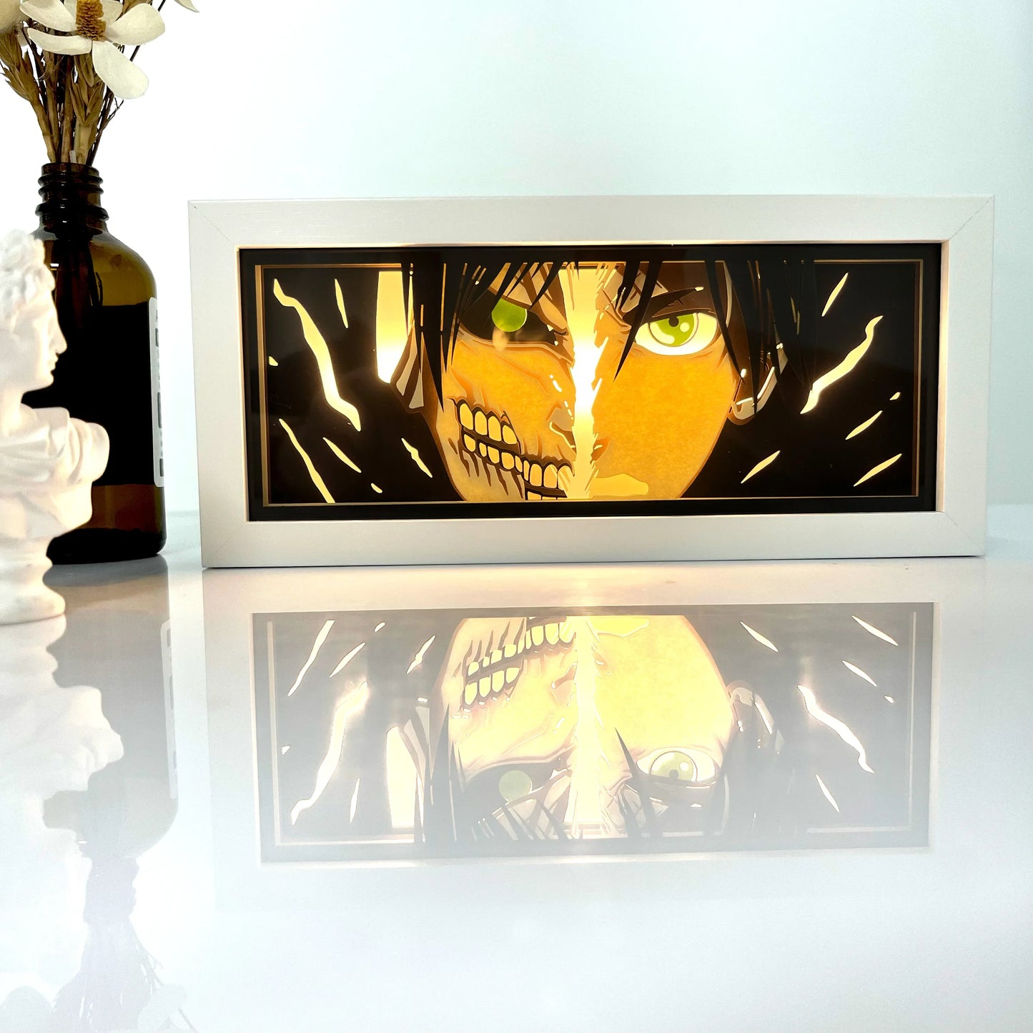 Eren Yeager Attack on Titan Anime 3D Shadow Box Lamp Anime store showcasing anime merch and collectibles.