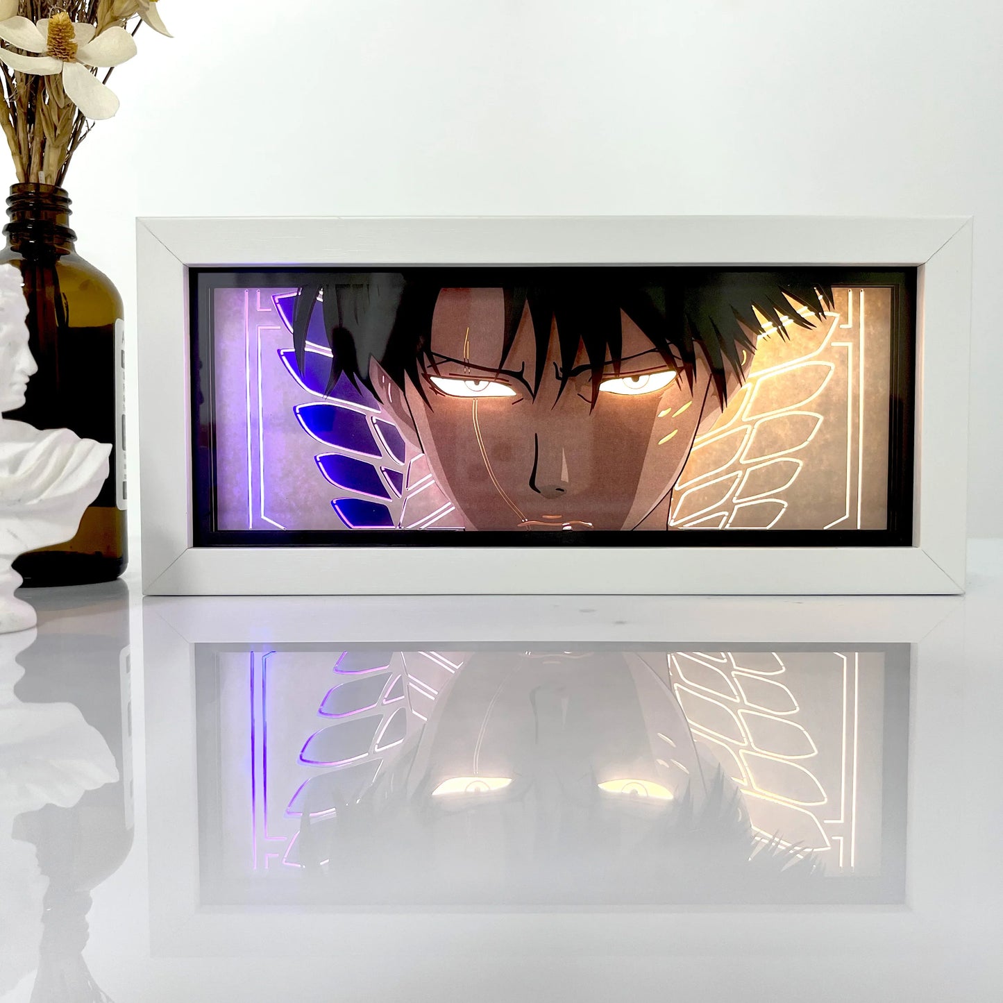 Levi Ackerman Attack on Titan Anime 3D Shadow Box Lamp Anime store showcasing anime merch and collectibles.