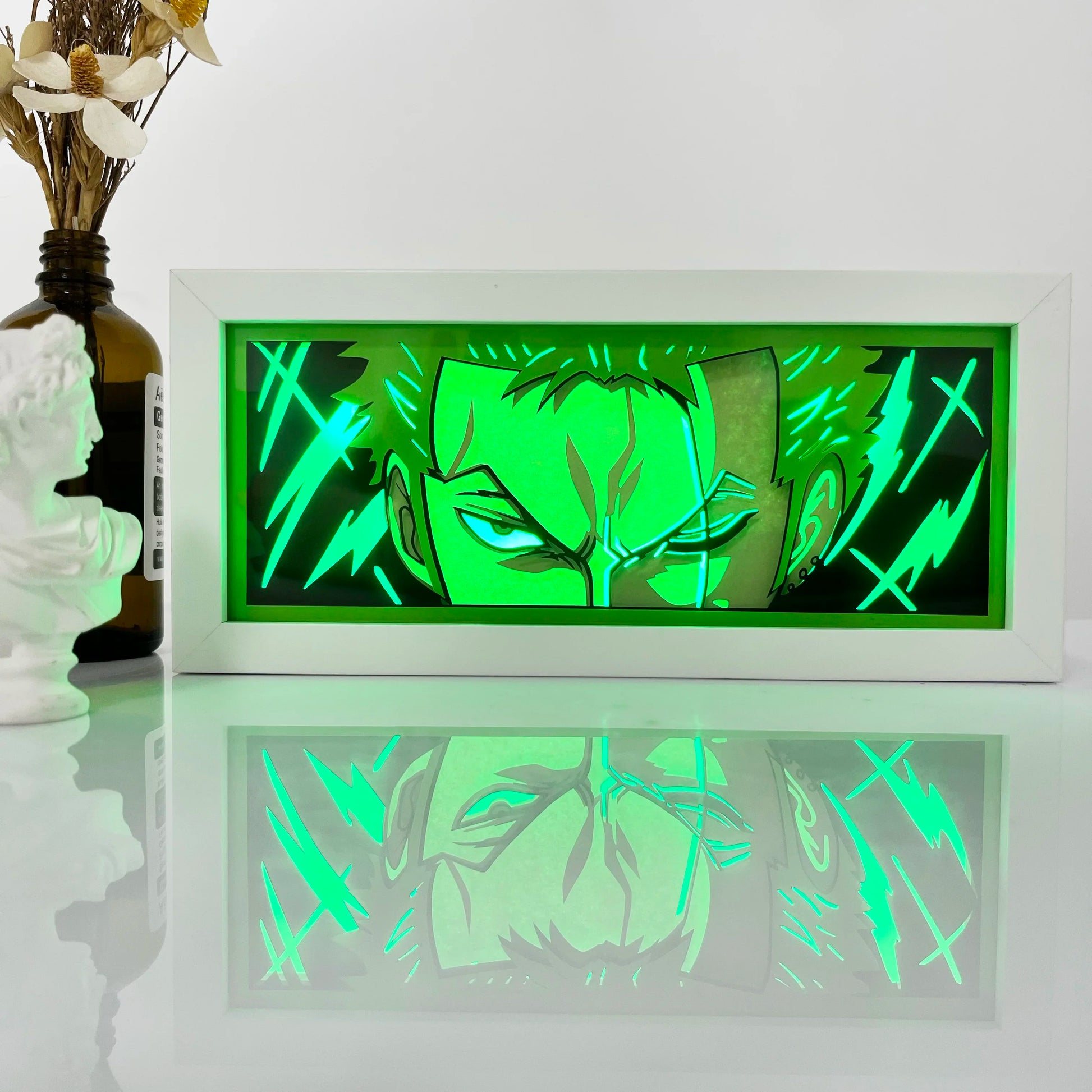 Zoro One Piece Anime 3D Shadow Box Lamp Anime store showcasing anime merch and collectibles.